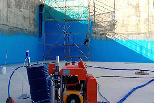 泳池蓄水池防水防腐噴涂聚脲施工專用噴涂機(圖5) 泳池蓄水池防水防腐噴涂聚脲施工案例